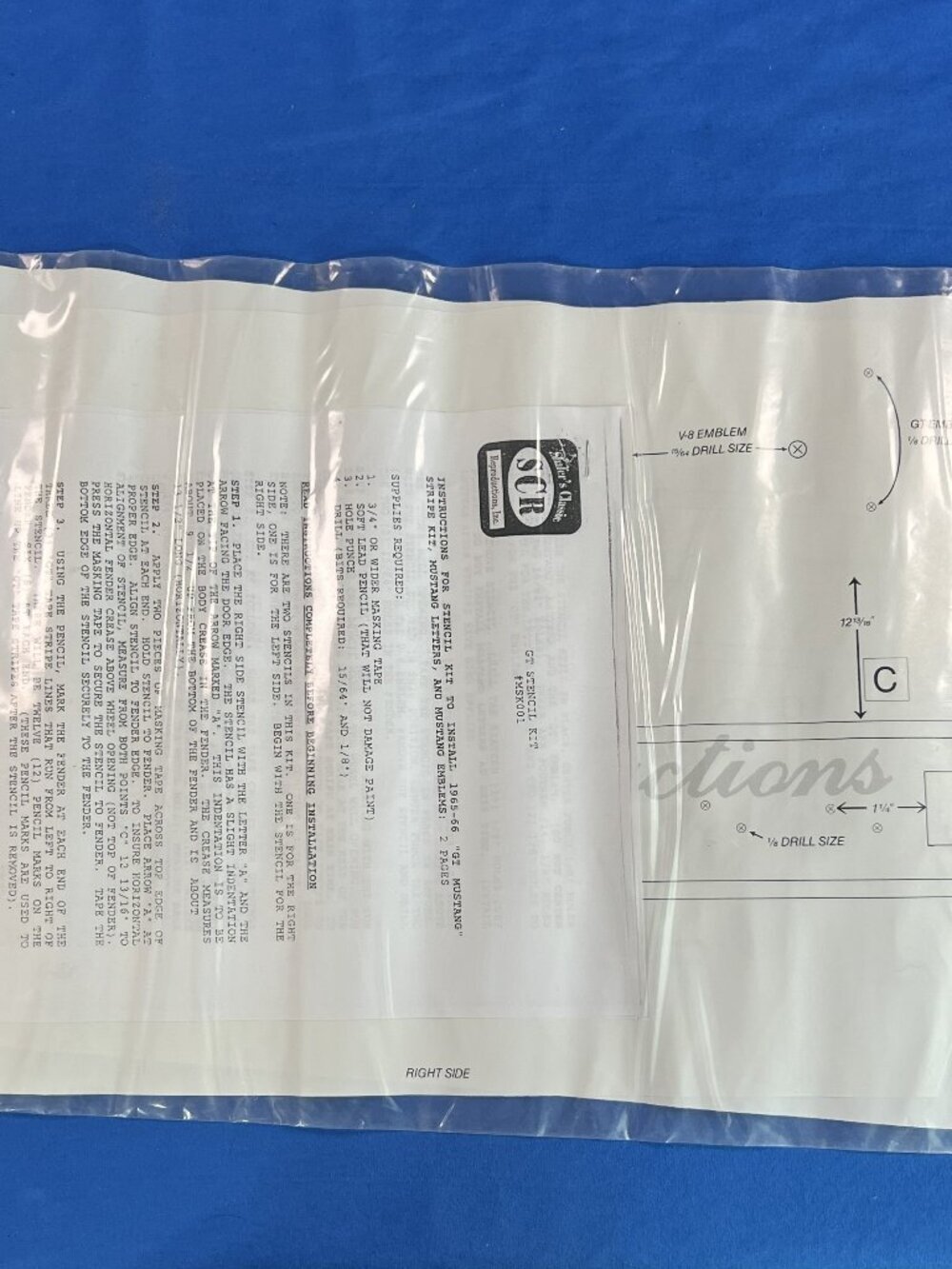 1965-1966 Ford Mustang GT Stencil Kit